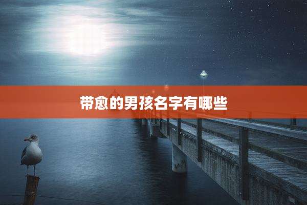 带愈的男孩名字有哪些