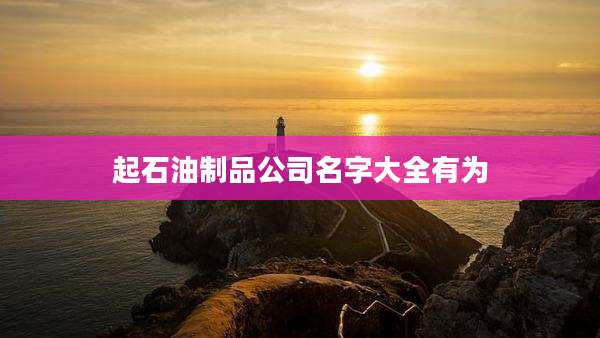 起石油制品公司名字大全有为