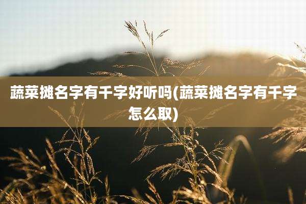 蔬菜摊名字有千字好听吗(蔬菜摊名字有千字怎么取)
