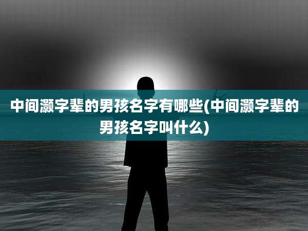 中间灏字辈的男孩名字有哪些(中间灏字辈的男孩名字叫什么)