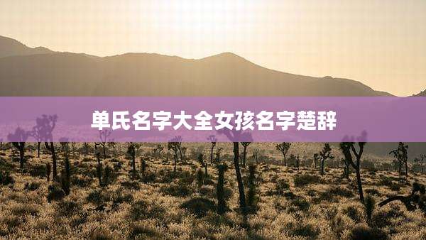 单氏名字大全女孩名字楚辞