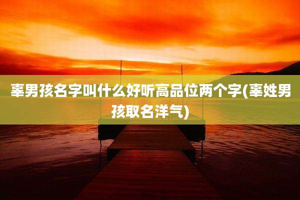 辜男孩名字叫什么好听高品位两个字(辜姓男孩取名洋气)