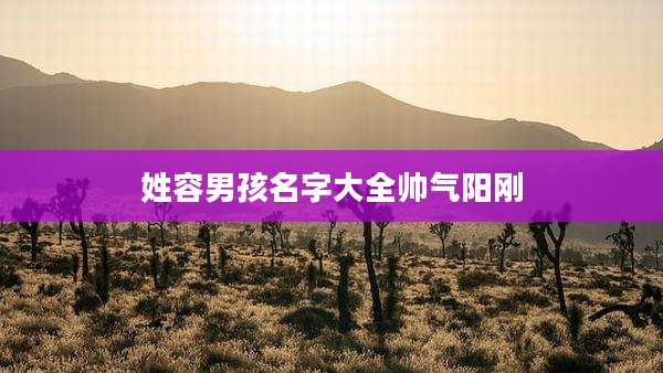 姓容男孩名字大全帅气阳刚
