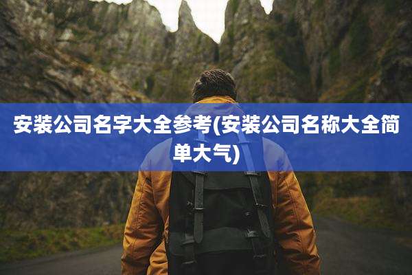 安装公司名字大全参考(安装公司名称大全简单大气)