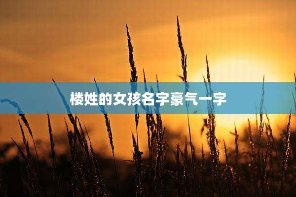 楼姓的女孩名字豪气一字