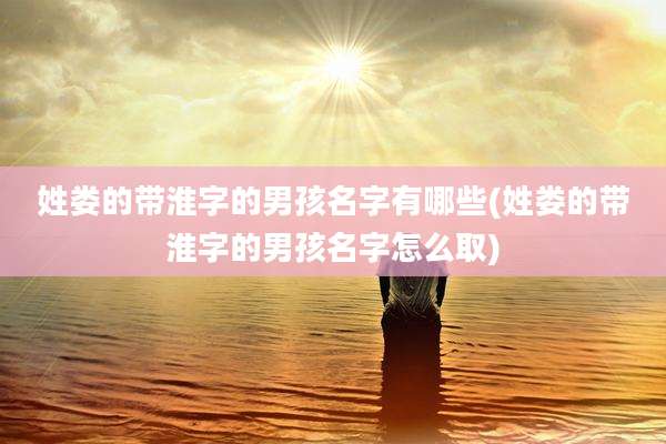 姓娄的带淮字的男孩名字有哪些(姓娄的带淮字的男孩名字怎么取)