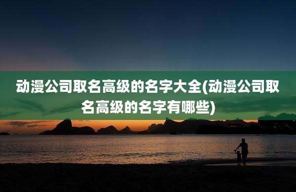 动漫公司取名高级的名字大全(动漫公司取名高级的名字有哪些)