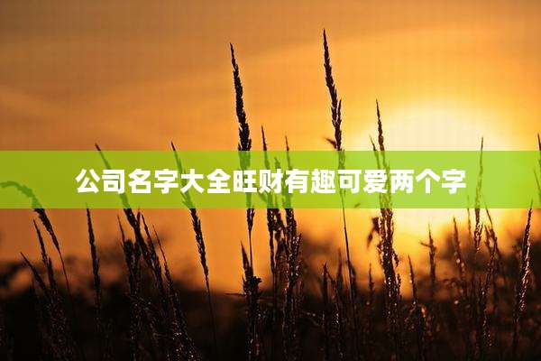 公司名字大全旺财有趣可爱两个字