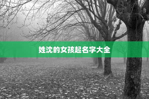 姓沈的女孩起名字大全