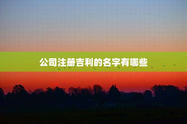 公司注册吉利的名字有哪些