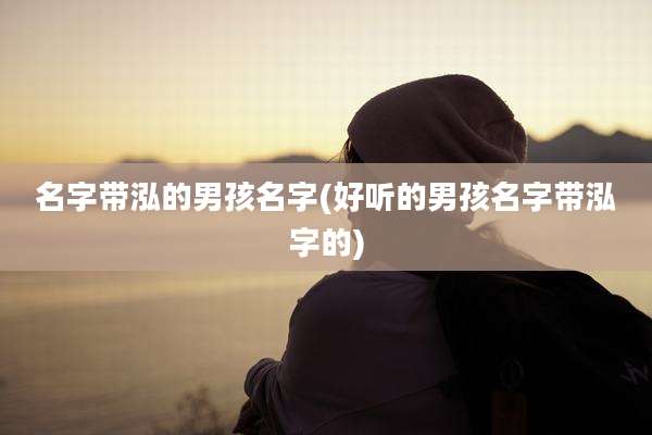 名字带泓的男孩名字(好听的男孩名字带泓字的)