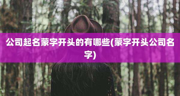 公司起名蒙字开头的有哪些(蒙字开头公司名字)