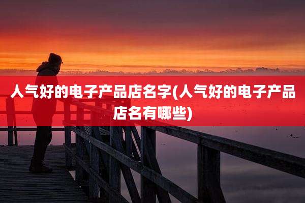 人气好的电子产品店名字(人气好的电子产品店名有哪些)