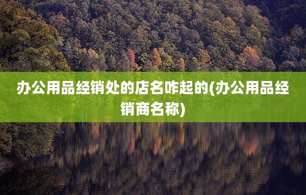 办公用品经销处的店名咋起的(办公用品经销商名称)