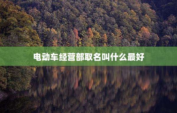 电动车经营部取名叫什么最好