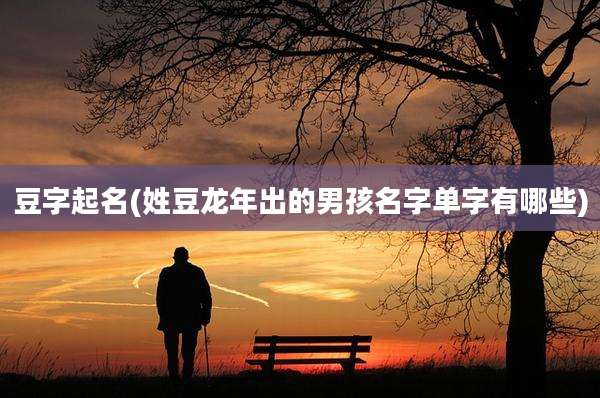 豆字起名(姓豆龙年出的男孩名字单字有哪些)