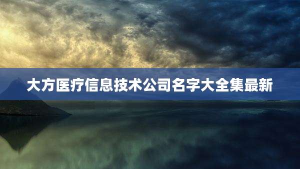 大方医疗信息技术公司名字大全集最新