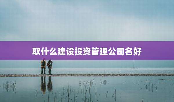取什么建设投资管理公司名好