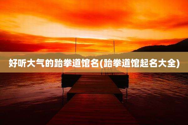 好听大气的跆拳道馆名(跆拳道馆起名大全)