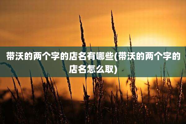 带沃的两个字的店名有哪些(带沃的两个字的店名怎么取)