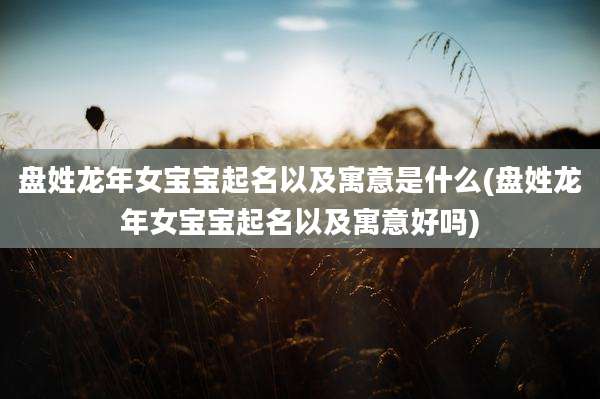 盘姓龙年女宝宝起名以及寓意是什么(盘姓龙年女宝宝起名以及寓意好吗)