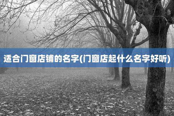 适合门窗店铺的名字(门窗店起什么名字好听)