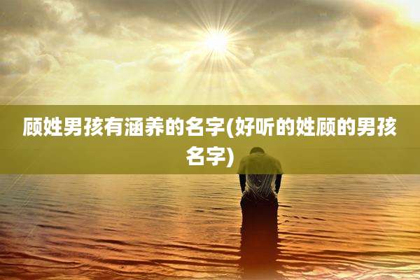 顾姓男孩有涵养的名字(好听的姓顾的男孩名字)