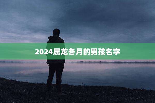 2024属龙冬月的男孩名字