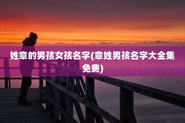 姓章的男孩女孩名字(章姓男孩名字大全集免费)