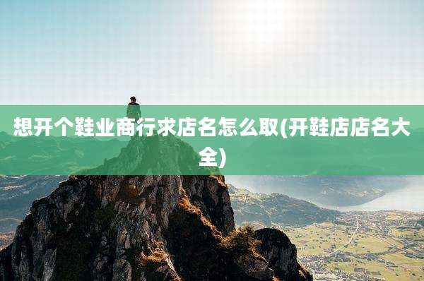 想开个鞋业商行求店名怎么取(开鞋店店名大全)
