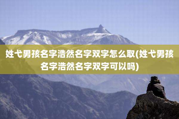 姓弋男孩名字浩然名字双字怎么取(姓弋男孩名字浩然名字双字可以吗)