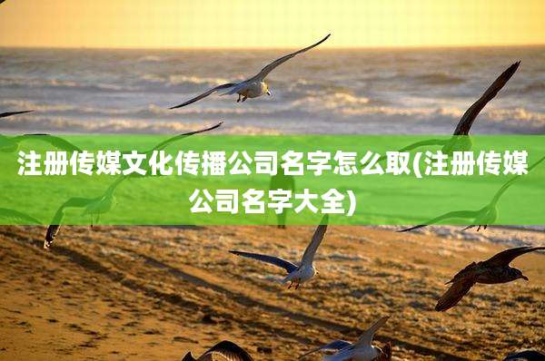 注册传媒文化传播公司名字怎么取(注册传媒公司名字大全)