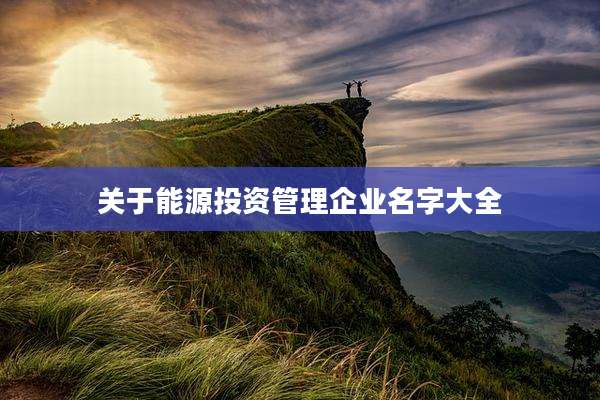 关于能源投资管理企业名字大全
