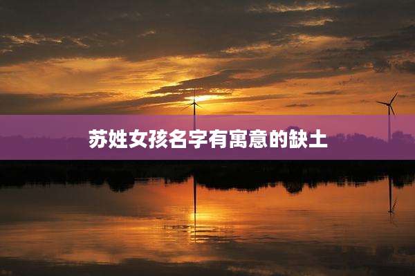 苏姓女孩名字有寓意的缺土