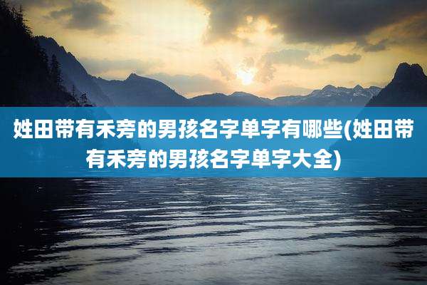 姓田带有禾旁的男孩名字单字有哪些(姓田带有禾旁的男孩名字单字大全)