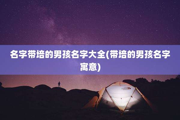 名字带培的男孩名字大全(带培的男孩名字寓意)