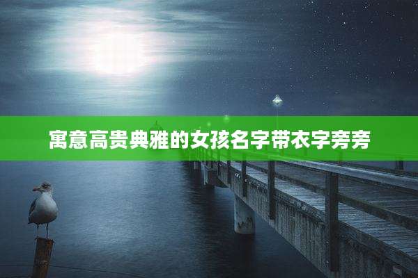 寓意高贵典雅的女孩名字带衣字旁旁