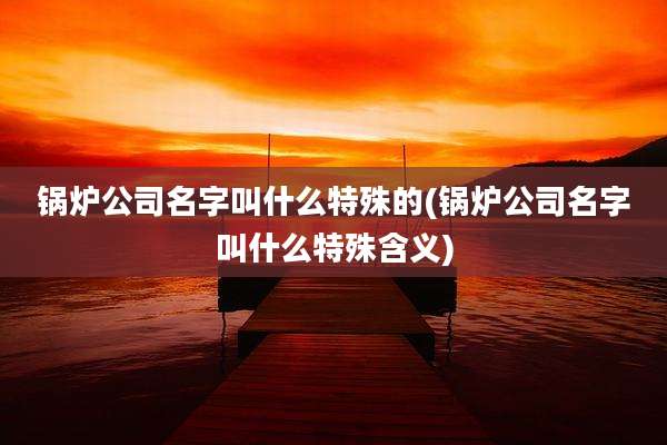 锅炉公司名字叫什么特殊的(锅炉公司名字叫什么特殊含义)