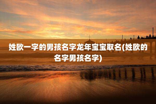 姓欧一字的男孩名字龙年宝宝取名(姓欧的名字男孩名字)