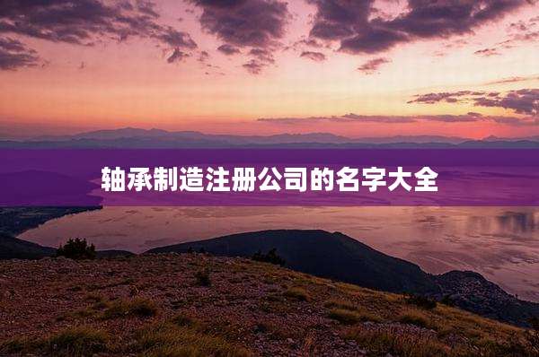 轴承制造注册公司的名字大全