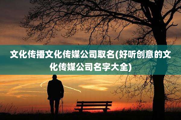 文化传播文化传媒公司取名(好听创意的文化传媒公司名字大全)