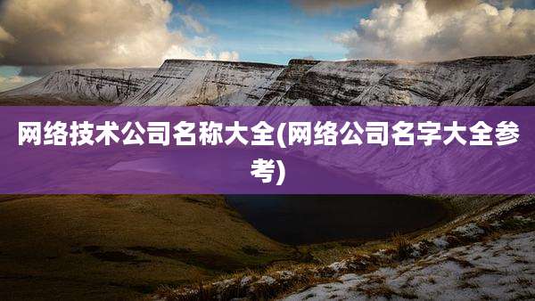 网络技术公司名称大全(网络公司名字大全参考)