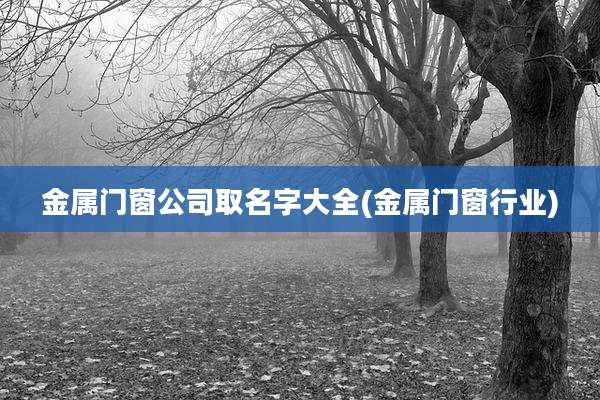 金属门窗公司取名字大全(金属门窗行业)