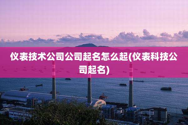 仪表技术公司公司起名怎么起(仪表科技公司起名)