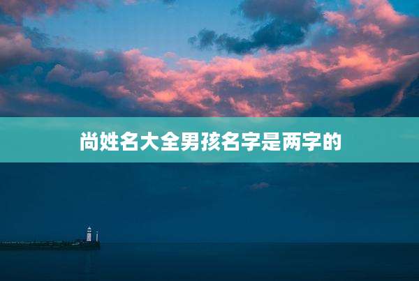 尚姓名大全男孩名字是两字的