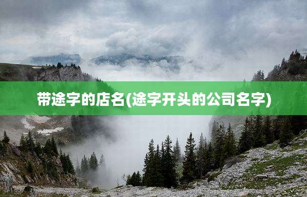 带途字的店名(途字开头的公司名字)