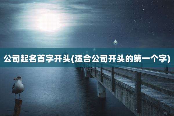 公司起名首字开头(适合公司开头的第一个字)