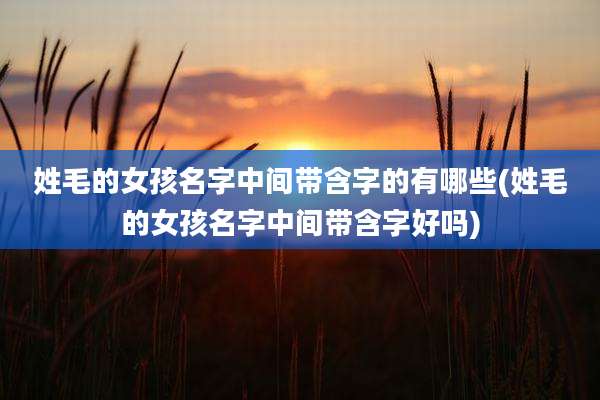 姓毛的女孩名字中间带含字的有哪些(姓毛的女孩名字中间带含字好吗)