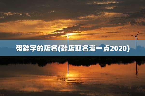 带鞋字的店名(鞋店取名潮一点2020)
