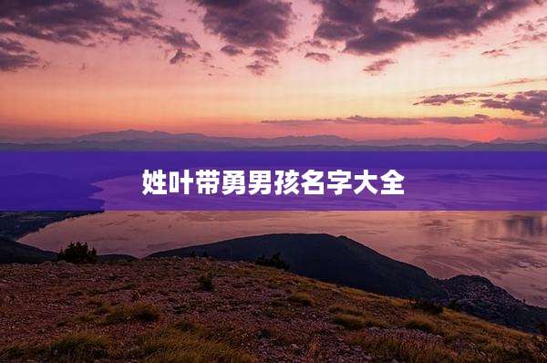 姓叶带勇男孩名字大全